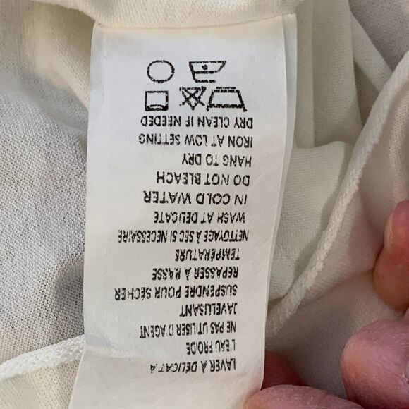 Charlie B Sheer Silk Blouse Lined Bell Sleeve Polka Dots Old Money Italy Large - Picture 9 of 14